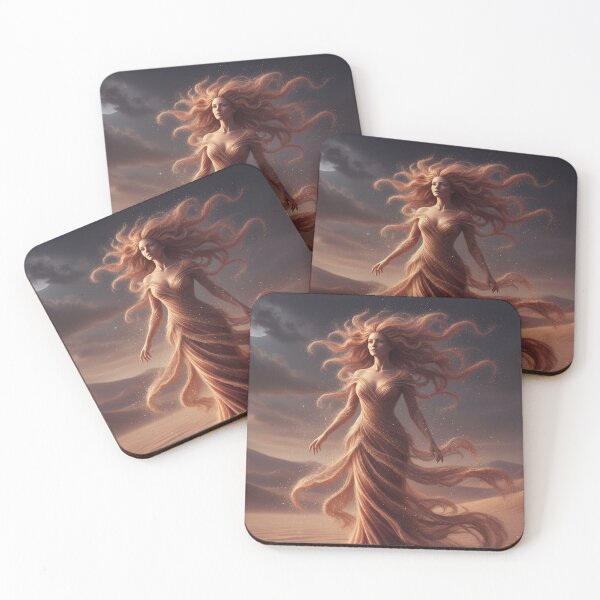 Item preview, Sandborn Moonwalker – Desert Spirit Art | Ethereal Sand Figure | Mystical Moonlit Fantasy Illustration designed and sold by Herzbaumatelier.