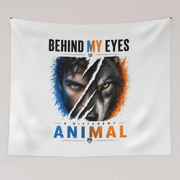 Item preview, Behind My Eyes A Different Animal Shirt  WHITE– Wolf Human Duality Graphic Tee designed and sold by NAJURE.
