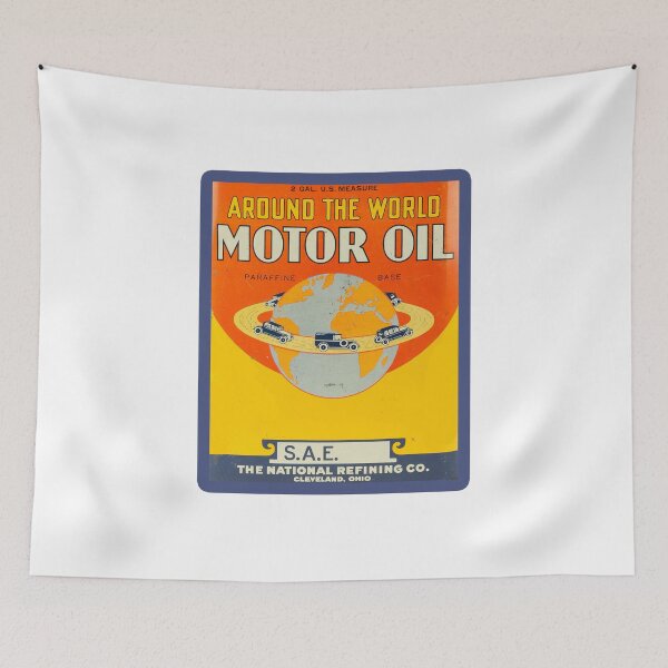 Item preview, Vintage Around The World Motor Oil designed and sold by QuayTradingCo.