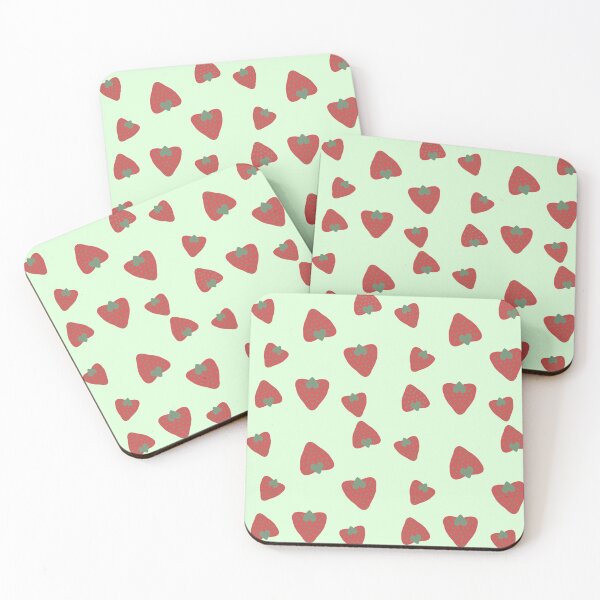 Item preview, Cute Strawberry Seamless Pattern – Pastel Green Aesthetic designed and sold by RiyanaStudio.