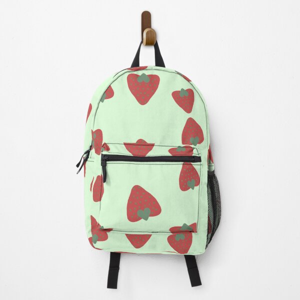 Item preview, Cute Strawberry Seamless Pattern – Pastel Green Aesthetic designed and sold by RiyanaStudio.