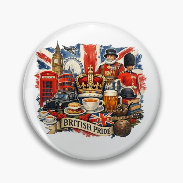 Item preview, British Pride UK Culture London Icons Vintage Style Design designed and sold by GarnerSupplyCo.