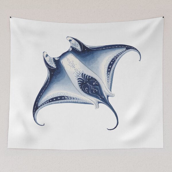 Item preview, Ocean sea floral manta designed and sold by uunaa.
