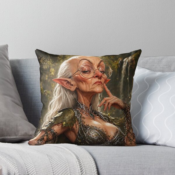 Item preview, Funny Judging Elf Grandma – Magical Forest Meme Character – Fantasy Caricature Portrait designed and sold by thor81pl.