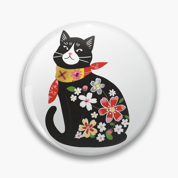 Item preview, Adorable Floral Tuxedo Cat designed and sold by xiao xuans.