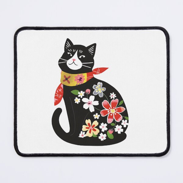 Item preview, Adorable Floral Tuxedo Cat designed and sold by xiao xuans.