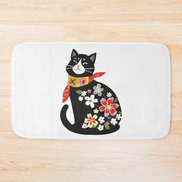 Item preview, Adorable Floral Tuxedo Cat designed and sold by xiao xuans.