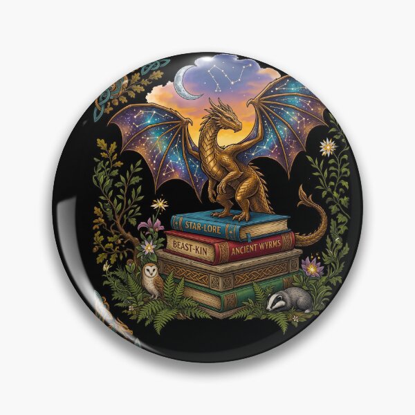 Item preview, Dragon Guarding Books Night Sky Constellation designed and sold by TeeARTHY.