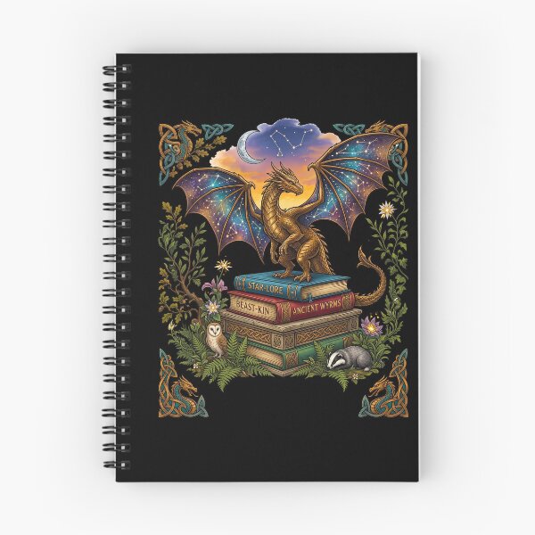 Item preview, Dragon Guarding Books Night Sky Constellation designed and sold by TeeARTHY.