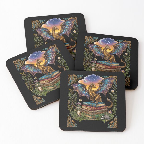 Item preview, Dragon Guarding Books Night Sky Constellation designed and sold by TeeARTHY.