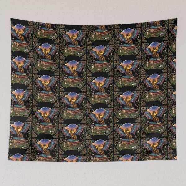 Item preview, Dragon Guarding Books Night Sky Constellation designed and sold by TeeARTHY.
