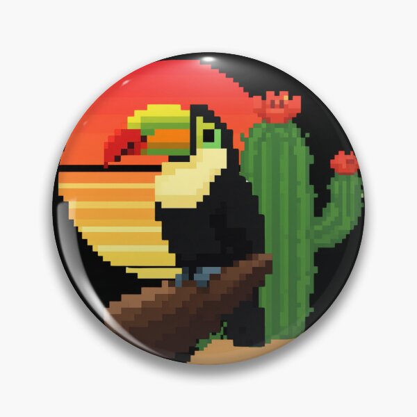 Item preview, Pixelated toucan in the retro desert designed and sold by WolnoscZycia.