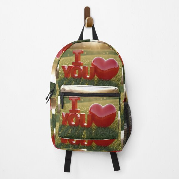 Item preview, Red 3D I Love You Text And Glossy Heart On Green Grass At Sunset designed and sold by Dreamy Armine Art.