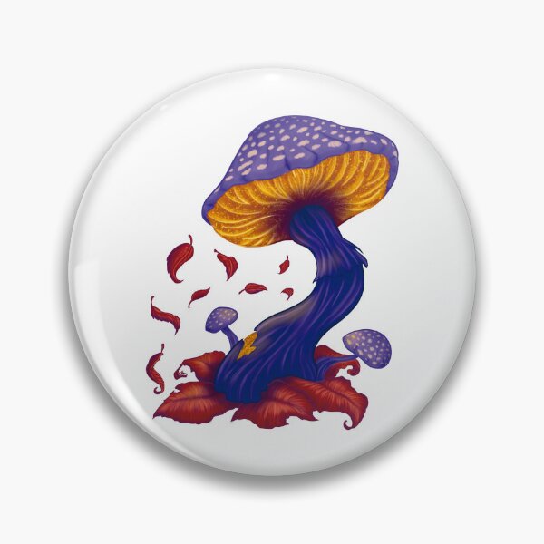 Item preview, Mystic autumn mushroom in violet and yellow designed and sold by PortalSombra.