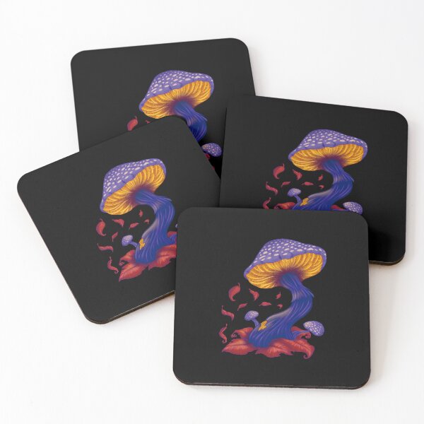 Item preview, Mystic autumn mushroom in violet and yellow designed and sold by PortalSombra.