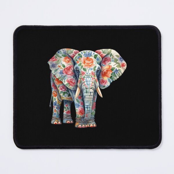 Item preview, Elephant and flowers designed and sold by uunaa.
