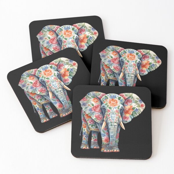 Item preview,  Elephant and flowers designed and sold by uunaa.