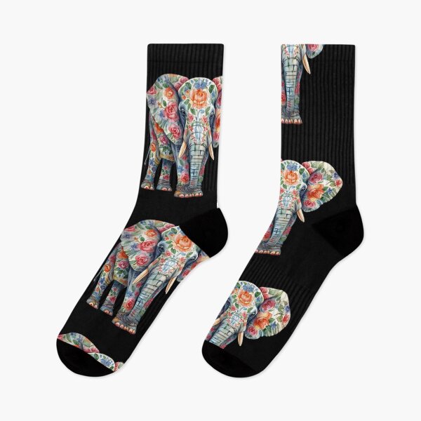 Item preview,  Elephant and flowers designed and sold by uunaa.