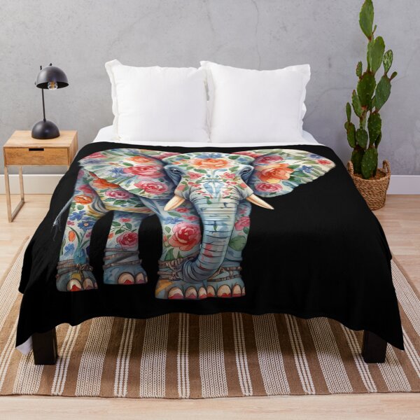 Item preview, Elephant and flowers designed and sold by uunaa.