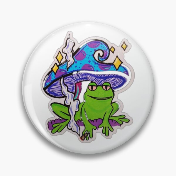 Item preview, green frog in its mushroom designed and sold by Lellenatavarez.