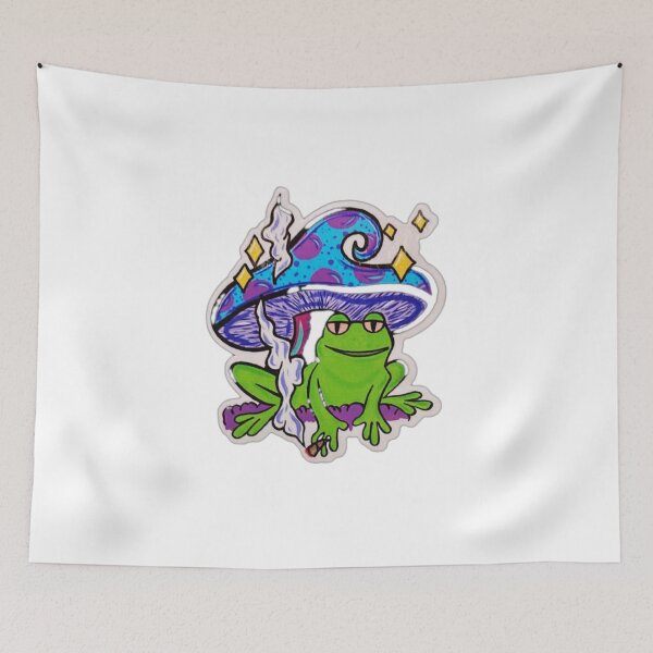 Item preview, green frog in its mushroom designed and sold by Lellenatavarez.