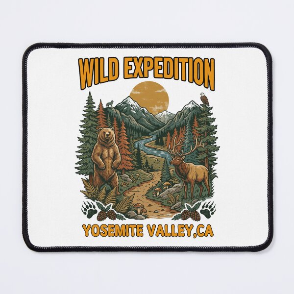 Item preview, Yosemite Valley Wild Expedition Travel Poster designed and sold by TeeARTHY.