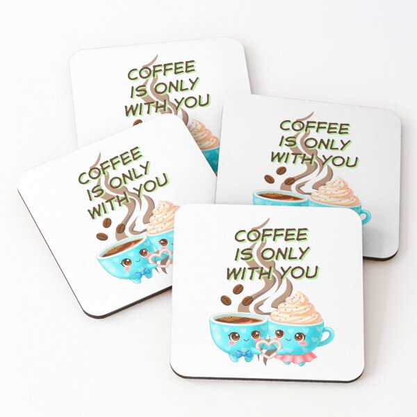 Item preview, Kawaii Coffee Couple - Coffee Is Only With You designed and sold by MBBialyPiksel.