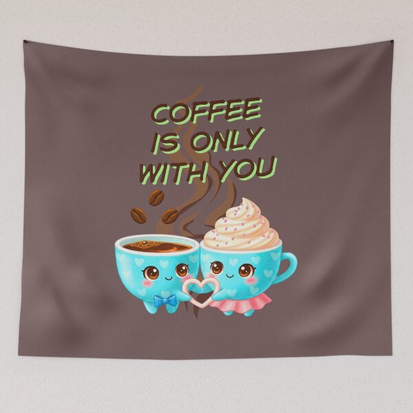 Item preview, Kawaii Coffee Couple - Coffee Is Only With You designed and sold by MBBialyPiksel.