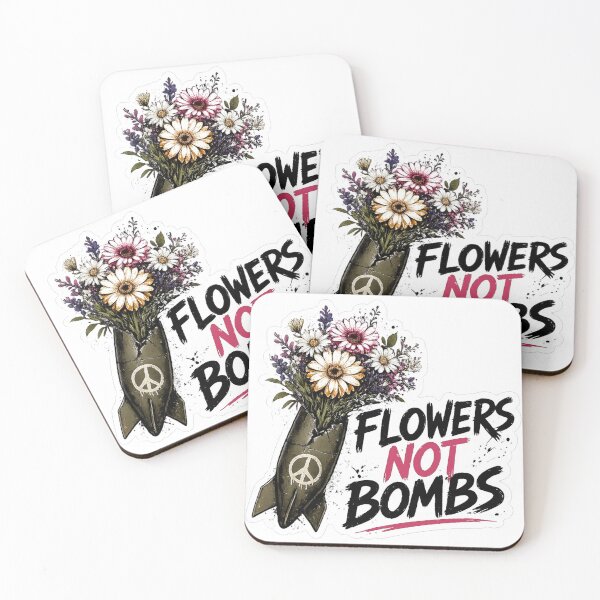 Item preview, Flowers Not Bombs T-Shirt – Peace Anti War Floral Design designed and sold by Puraenergia Stickers.