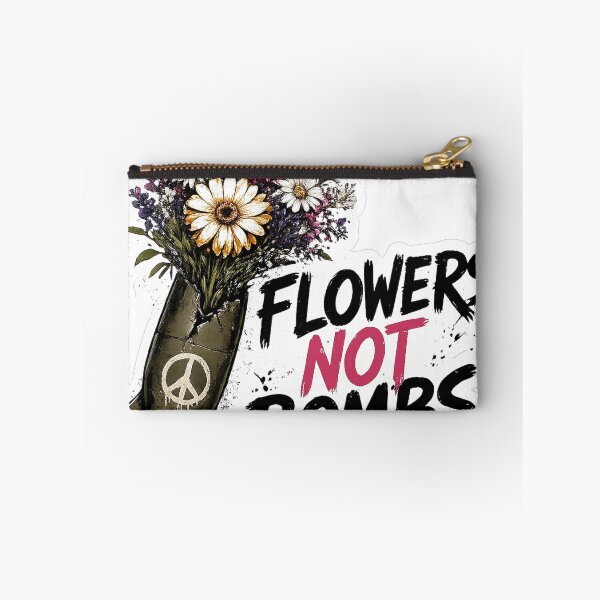 Item preview, Flowers Not Bombs T-Shirt – Peace Anti War Floral Design designed and sold by Puraenergia Stickers.