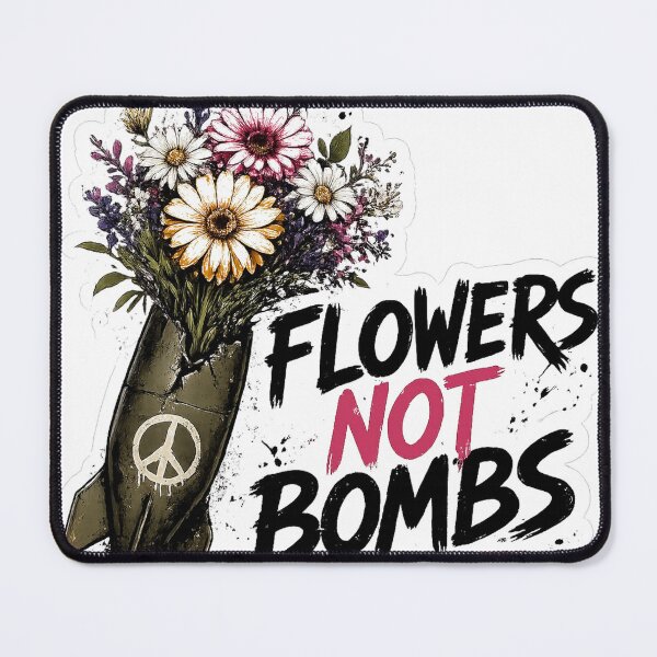Item preview, Flowers Not Bombs T-Shirt – Peace Anti War Floral Design designed and sold by Puraenergia Stickers.