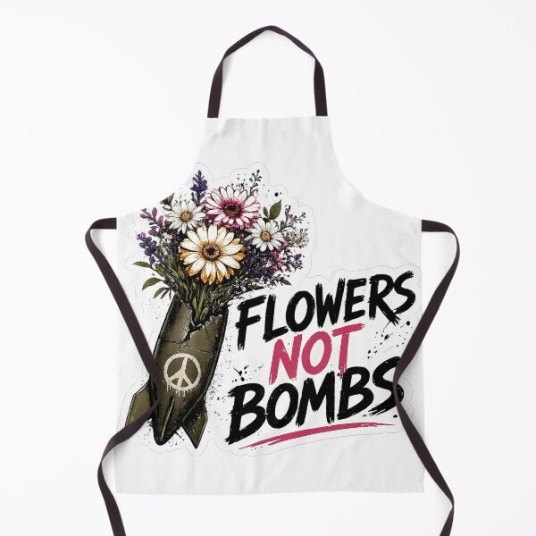 Item preview, Flowers Not Bombs T-Shirt – Peace Anti War Floral Design designed and sold by Puraenergia Stickers.