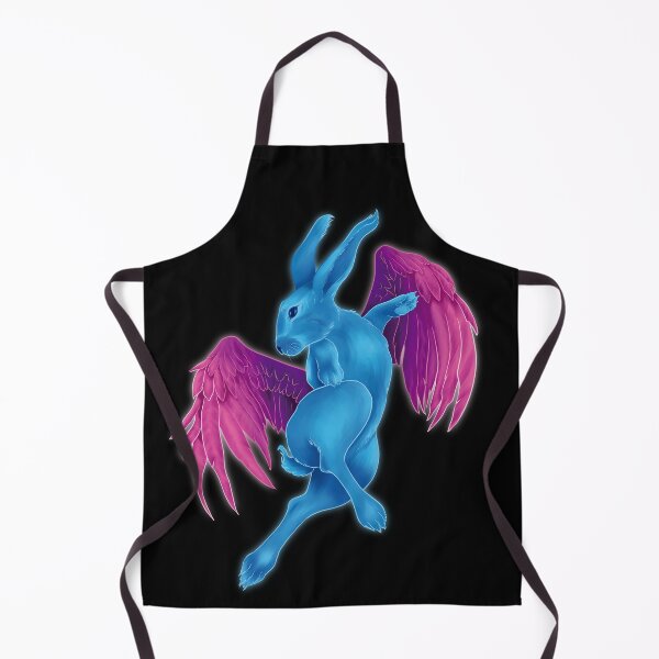 Item preview, Light blue rabbit with magenta wings in synthwave style designed and sold by PortalSombra.