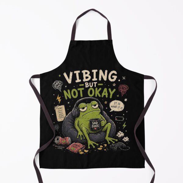 Item preview, Vibing But Not Okay Frog Funny Burnout Mood Meme Design designed and sold by MotylekAnia.