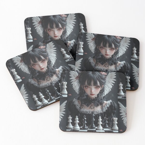 Item preview, Gothic angel girl and chess designed and sold by ArtsJulian.