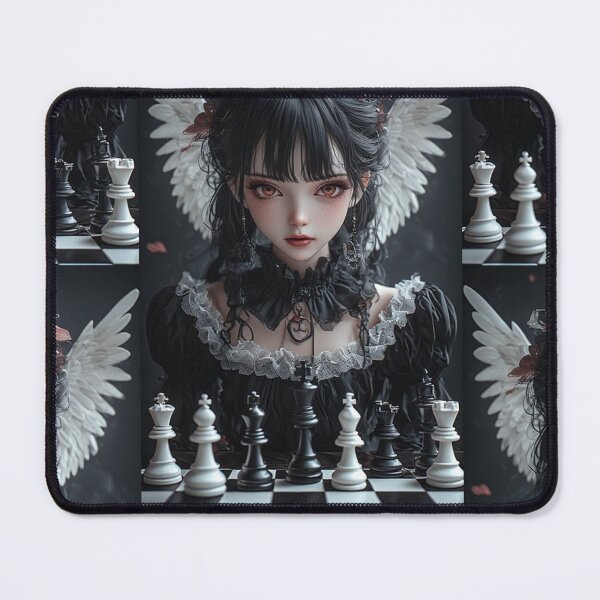 Item preview, Gothic angel girl and chess designed and sold by ArtsJulian.