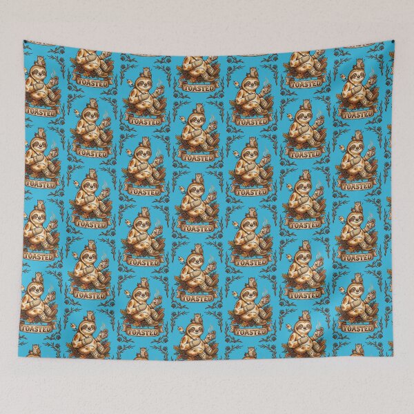 Item preview, Sloth Roasting Marshmallows Cozy designed and sold by TeeARTHY.