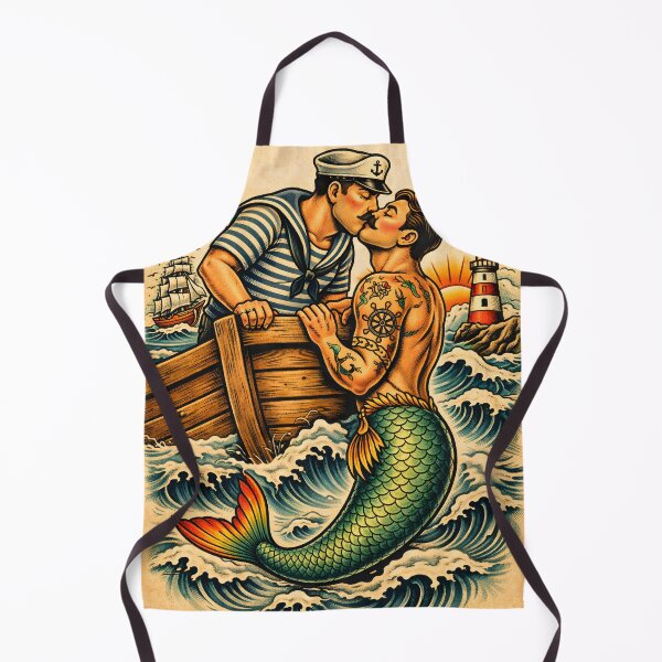 Item preview, Vintage Merman Tattoo  designed and sold by Leatherandsmoke.