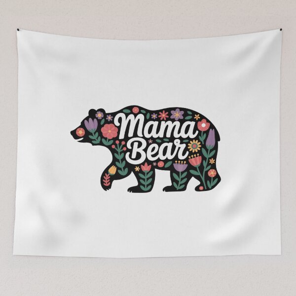 Item preview, Mama Bear Floral Boho Cute Bear Mom Gift Mothers Day Wildflower Bear Design designed and sold by teslego-store.