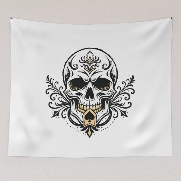 Item preview, Gothic Ace Skull Emblem designed and sold by HiddenLoot.