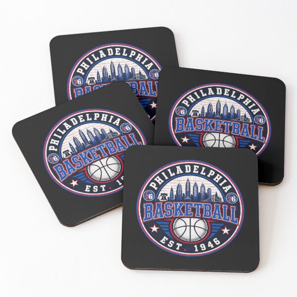 Item preview, Philadelphia Basketball Shirt – Vintage Philly Hoops Badge Tee – Red White Blue designed and sold by TKOprintdesigns.
