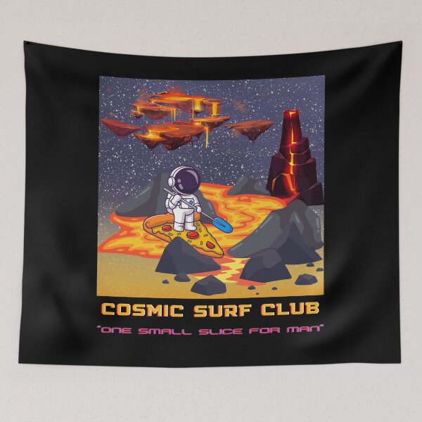 Item preview, Cosmic Surf Club Pizza Astronaut Space Art designed and sold by E20STUDIO.