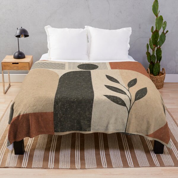 Item preview, Mid Century Modern Geometric Abstract Art in Terracotta & Neutral Tones designed and sold by SweetLilith.