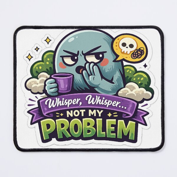 Item preview, Funny Not My Problem Ghost Meme Sarcastic Humor Design designed and sold by GarnerSupplyCo.