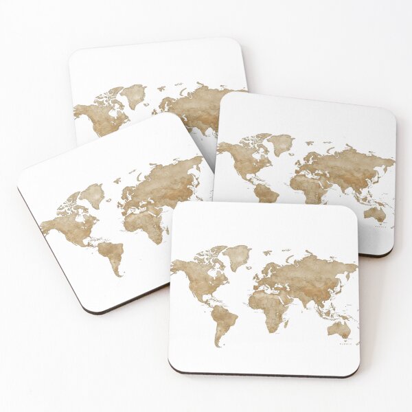 Item preview, Vintage World Map Wall Art – Antique Style Earth Map Print, Sepia Travel Map Illustration designed and sold by Kruti Collection.