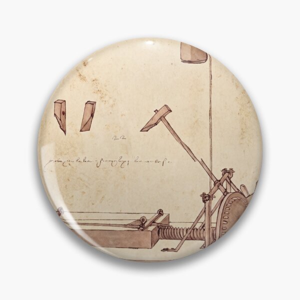 Item preview, Cutting Machine by Leonardo da Vinci: Mechanical Invention Drawing Poster designed and sold by artofuniverse.