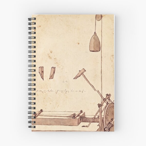 Item preview, Cutting Machine by Leonardo da Vinci: Mechanical Invention Drawing Poster designed and sold by artofuniverse.