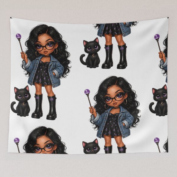 Item preview, Enchanted Witchy Chibi Girl designed and sold by MoonSpeaksTV.