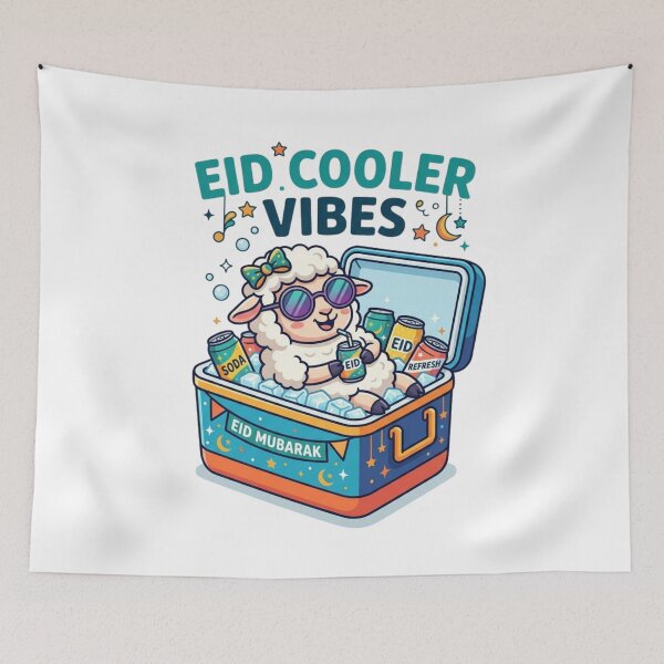 Item preview, Eid Cooler Vibes Funny Sheep Drinking Cooler Summer Eid Al Adha for men and girls and boys designed and sold by bilal sibgui.