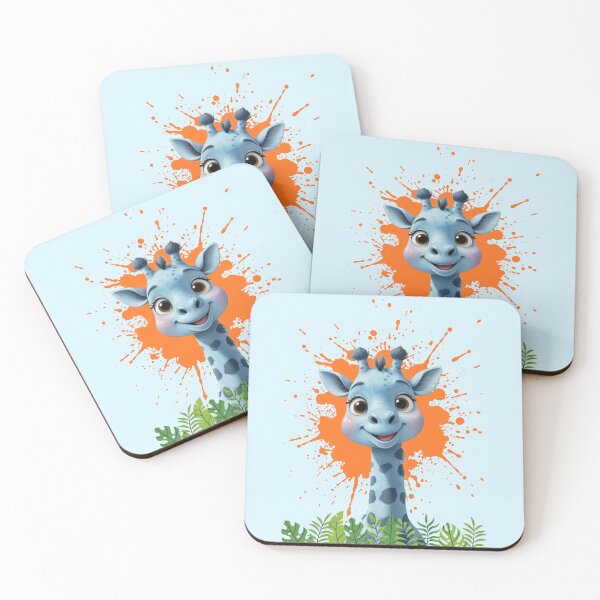 Item preview, cute blue  giraffe designed and sold by KIDS-PRINTS.